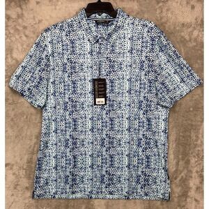 NWT 7 Diamonds Meridian Polo Shirt Geometric Golf Performance Wicking Stretch